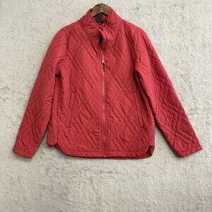 NEW Voyager Women's Size M Quilted Jacket Red Polyester Blend Full Zip Mockneck